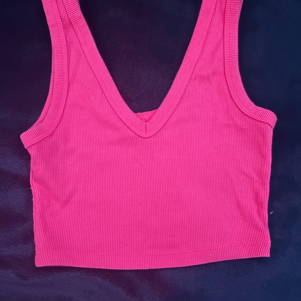 Wild Fable Hot Pink Ribbed Crop Top
